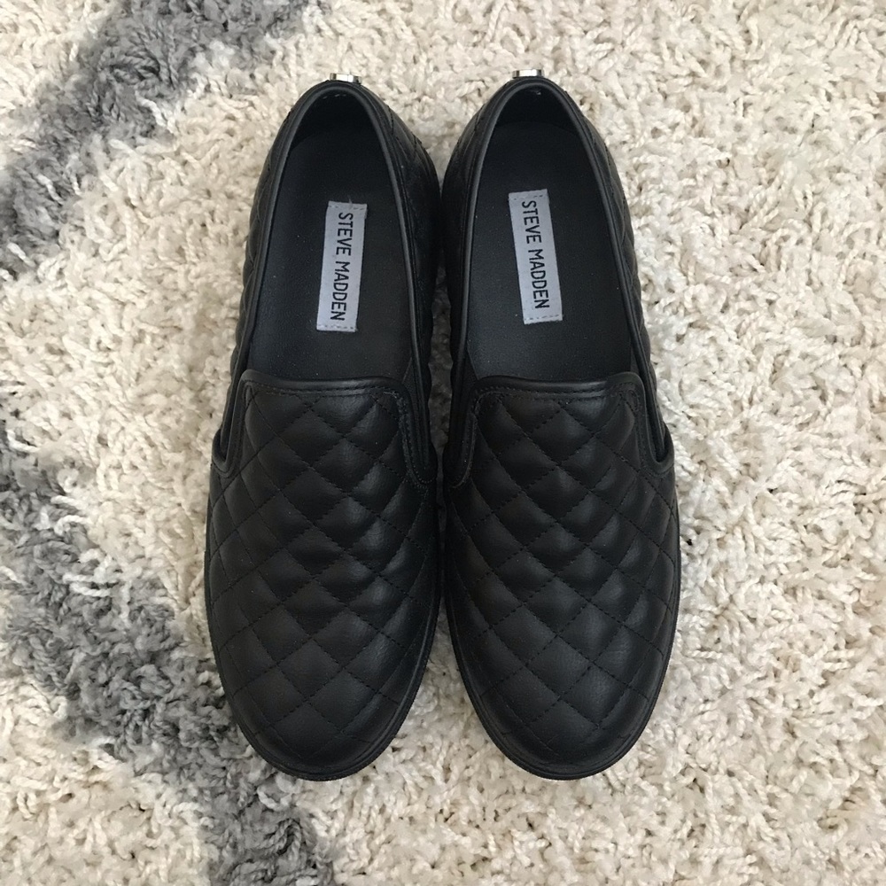 Steve Madden BLACK Ecentrcq Slip On Sneaker SZ 9